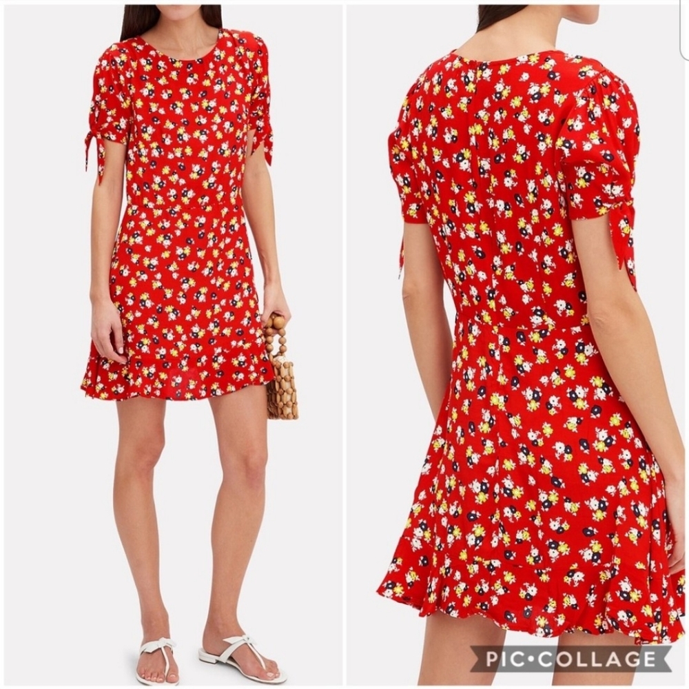 FAITHFULL THE BRAND Daphne dress size XS 2 red